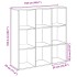 Librería divisora madera roble ahumado 102x29x103,5