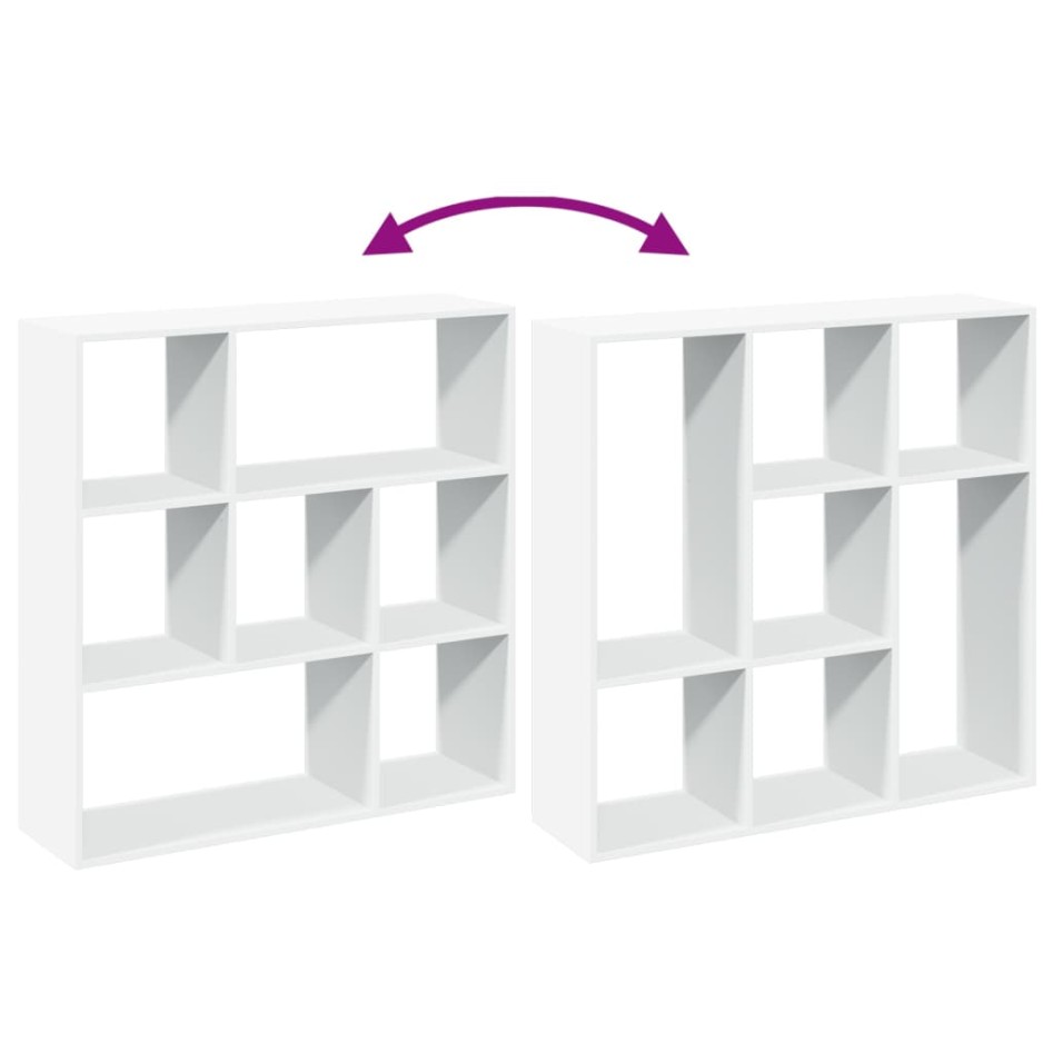 Librería divisora madera ingeniería blanca 102x29x103,5