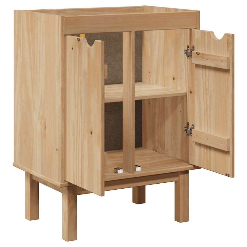 Mueble de lavabo de baño OTTA madera maciza de pino 59x40x80