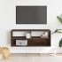 Mueble TV madera ingeniería y metal marrón roble 100x31x39,5