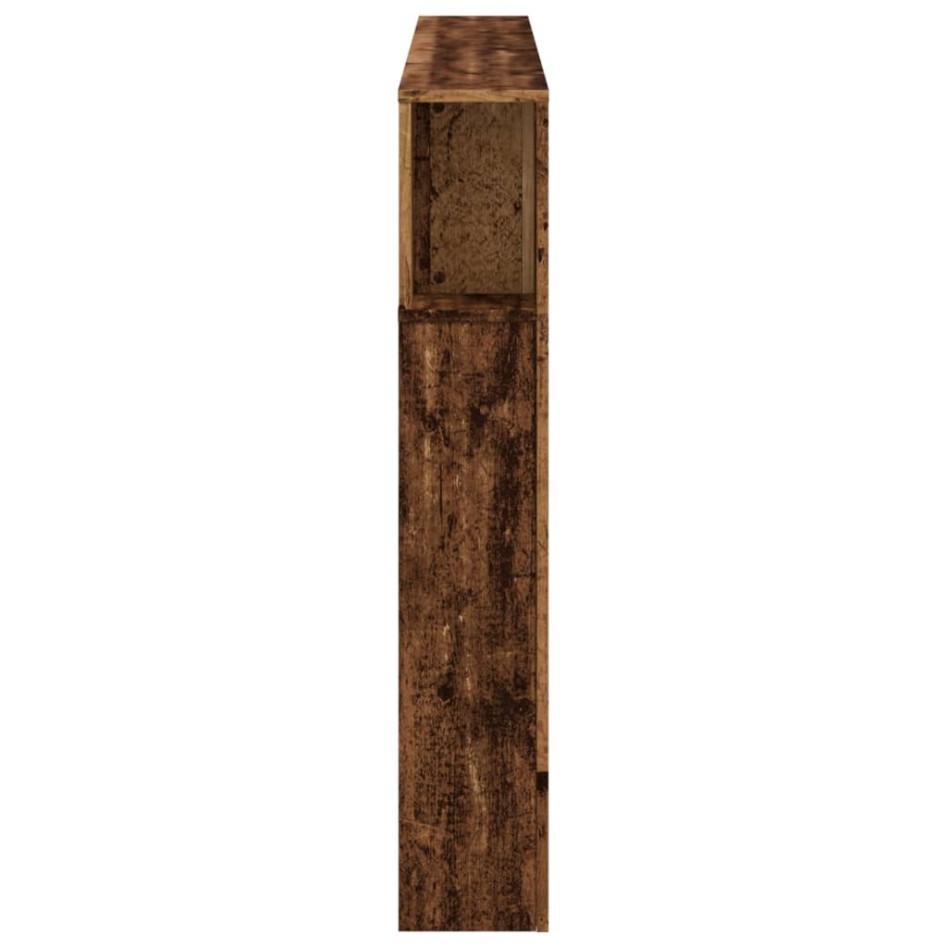 Cabecero con LED madera ingeniería envejecida 160x18,5x103,5