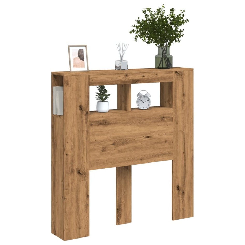 Cabecero LED madera ingeniería roble artisan 100x18,5x103,5