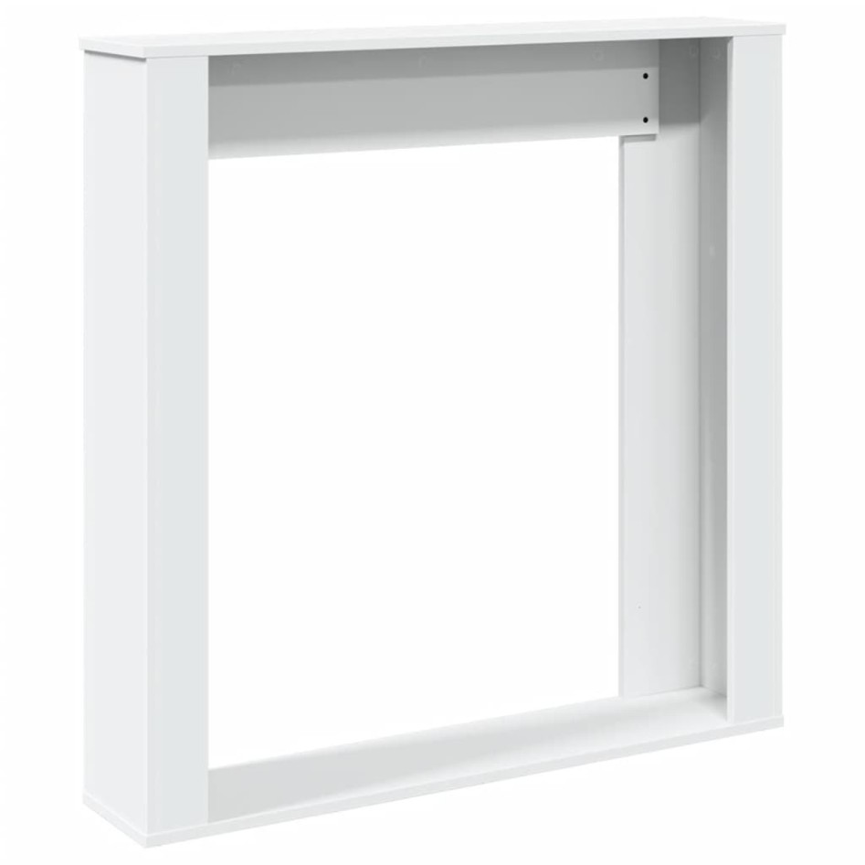 Borde de chimenea madera de ingeniería blanco 100x20x100