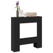 Borde de chimenea madera ingeniería negro 81x18x82 cm