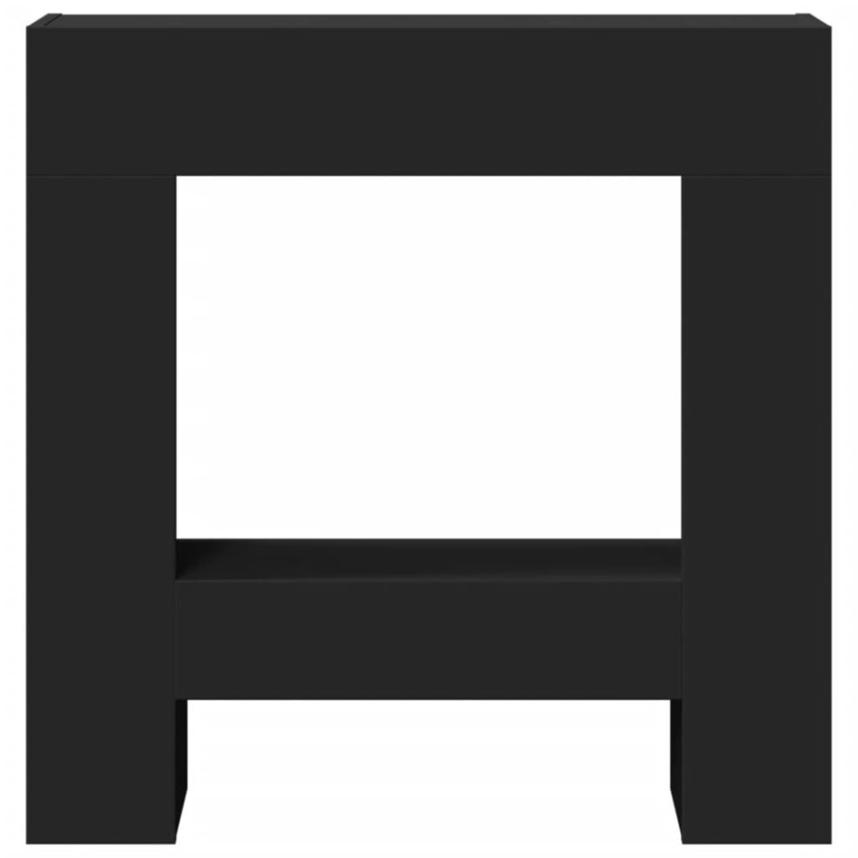 Borde de chimenea madera ingeniería negro 81x18x82