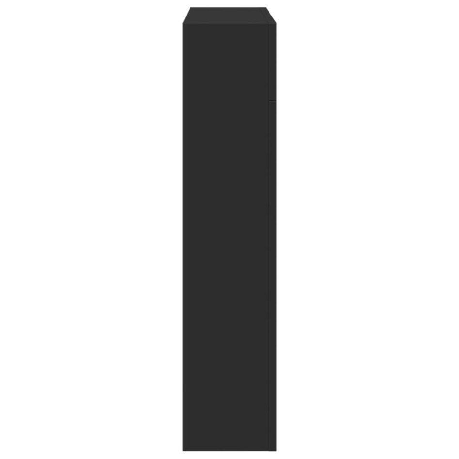 Borde de chimenea madera ingeniería negro 81x18x82