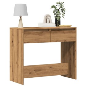 Mesa consola madera de ingeniería roble artesanal 89x41x76,5
