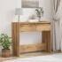Mesa consola madera de ingeniería roble artesanal 89x41x76,5