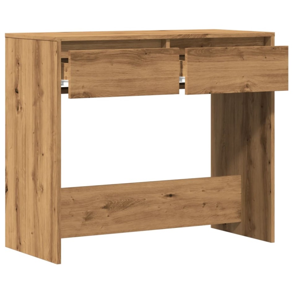 Mesa consola madera de ingeniería roble artesanal 89x41x76,5