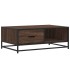 Mesa de centro madera ingeniería metal marrón 90x57x35