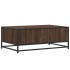 Mesa de centro madera ingeniería metal marrón 90x57x35