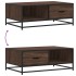 Mesa de centro madera ingeniería metal marrón 90x57x35