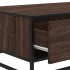 Mesa de centro madera ingeniería metal marrón 90x57x35