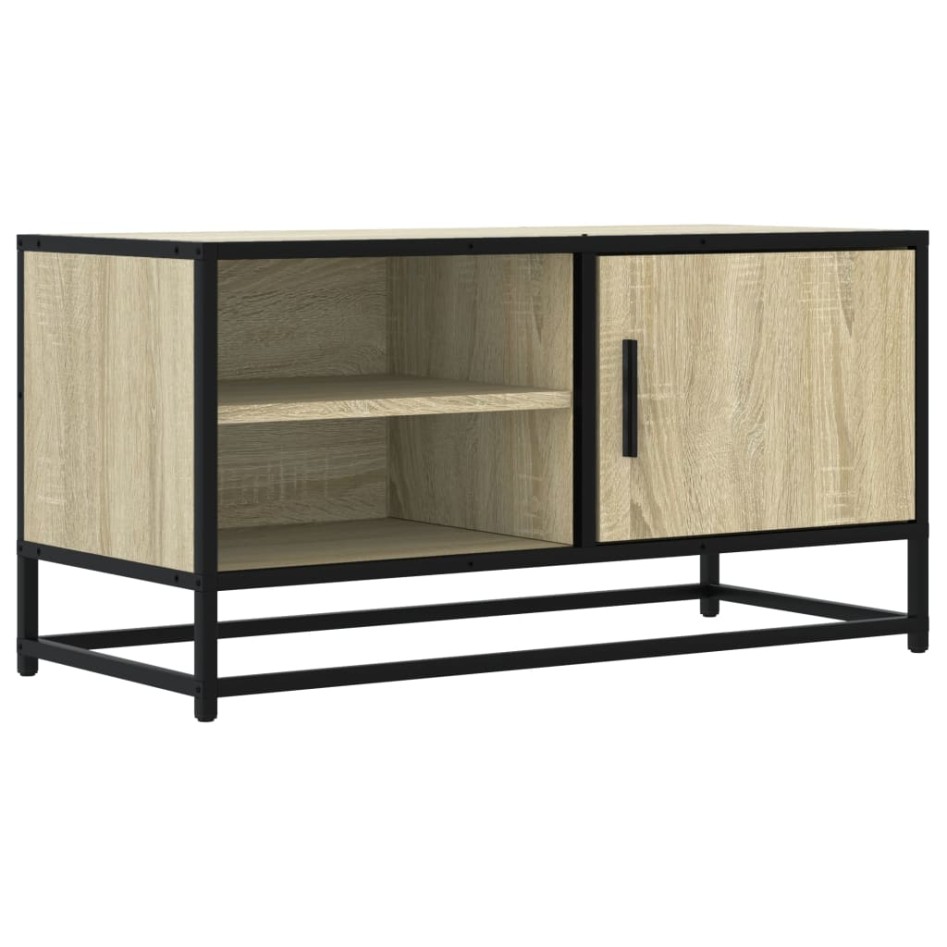Mueble TV metal y madera ingeniería roble Sonoma 80x34,5x40