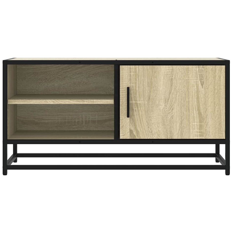 Mueble TV metal y madera ingeniería roble Sonoma 80x34,5x40