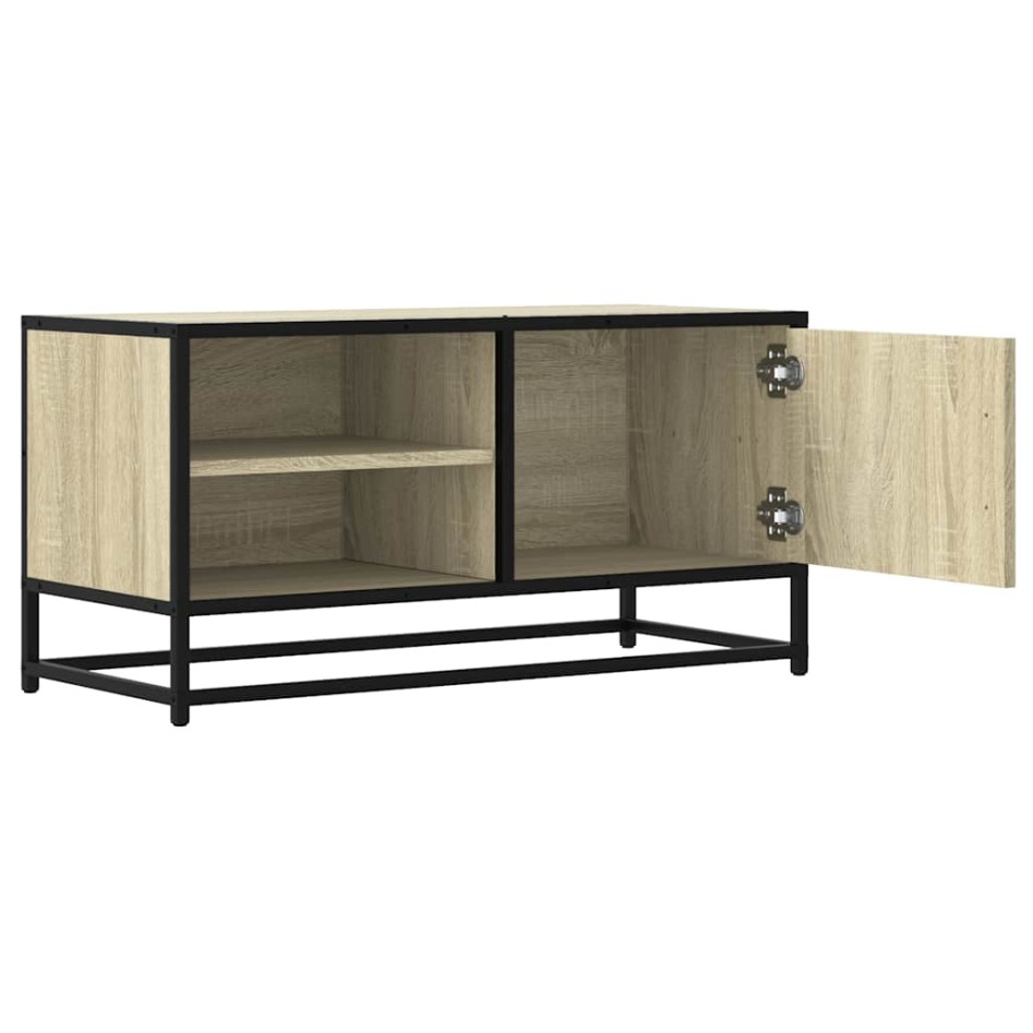 Mueble TV metal y madera ingeniería roble Sonoma 80x34,5x40