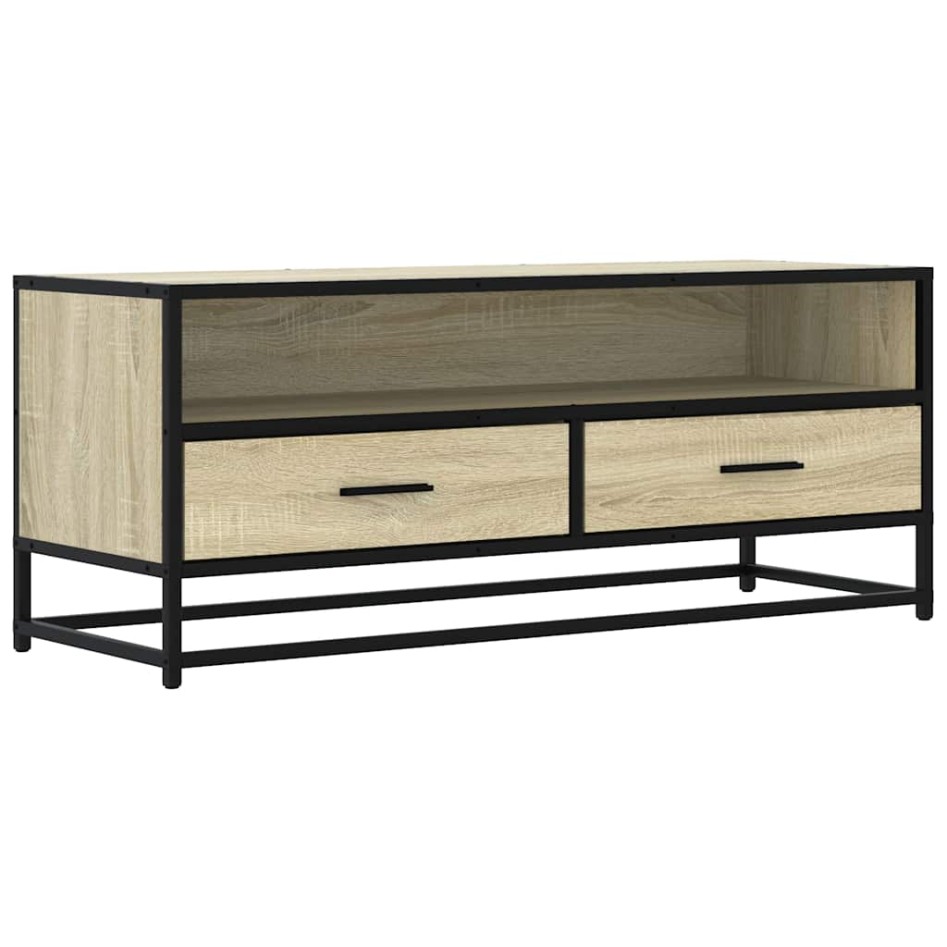 Mueble TV metal y madera ingeniería roble Sonoma 100x34,5x40