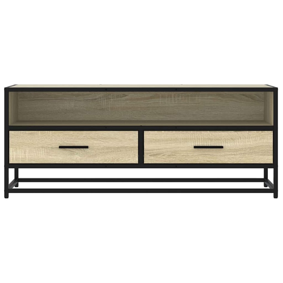Mueble TV metal y madera ingeniería roble Sonoma 100x34,5x40