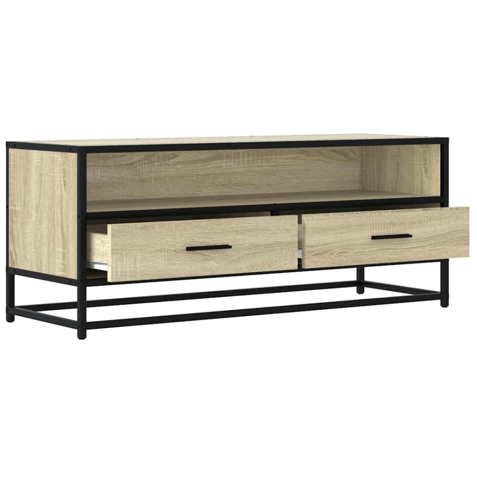 Mueble TV metal y madera ingeniería roble Sonoma 100x34,5x40