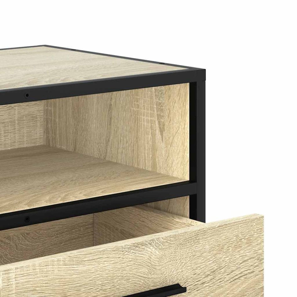 Mueble TV metal y madera ingeniería roble Sonoma 100x34,5x40
