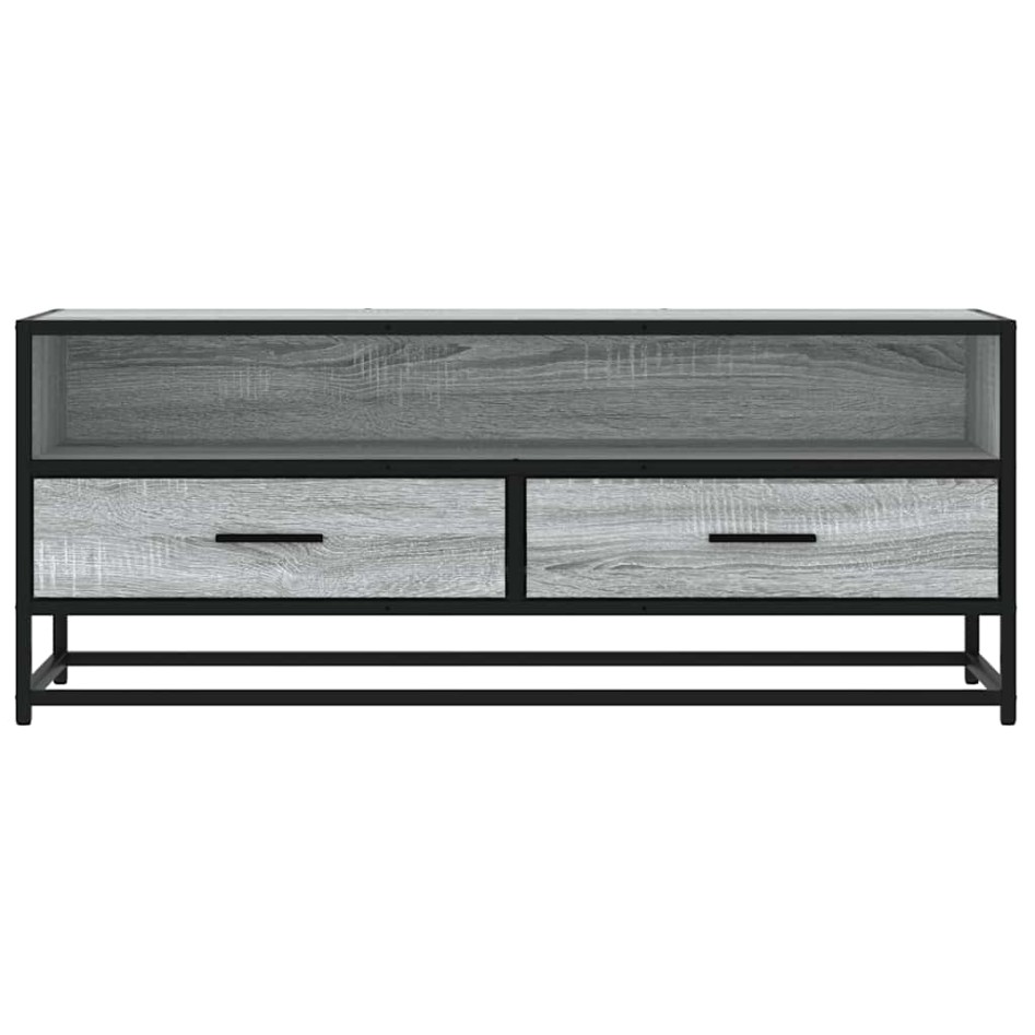 Mueble TV metal y madera ingeniería gris Sonoma 100x34,5x40