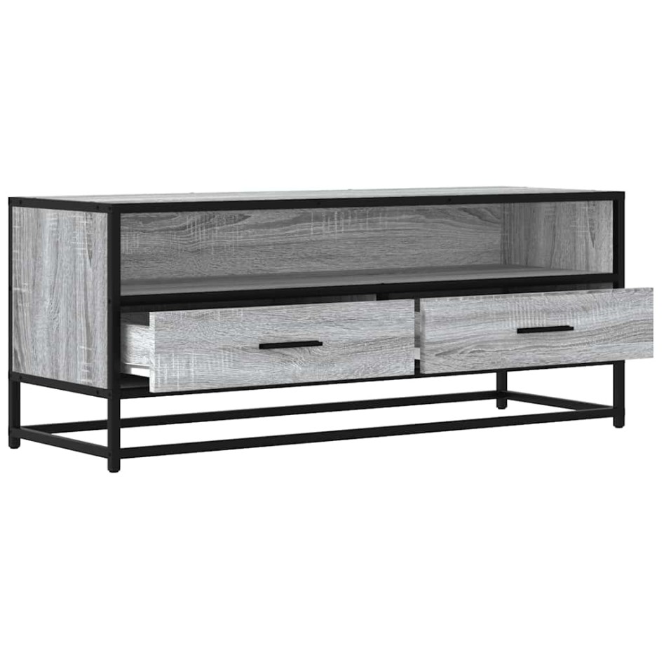 Mueble TV metal y madera ingeniería gris Sonoma 100x34,5x40