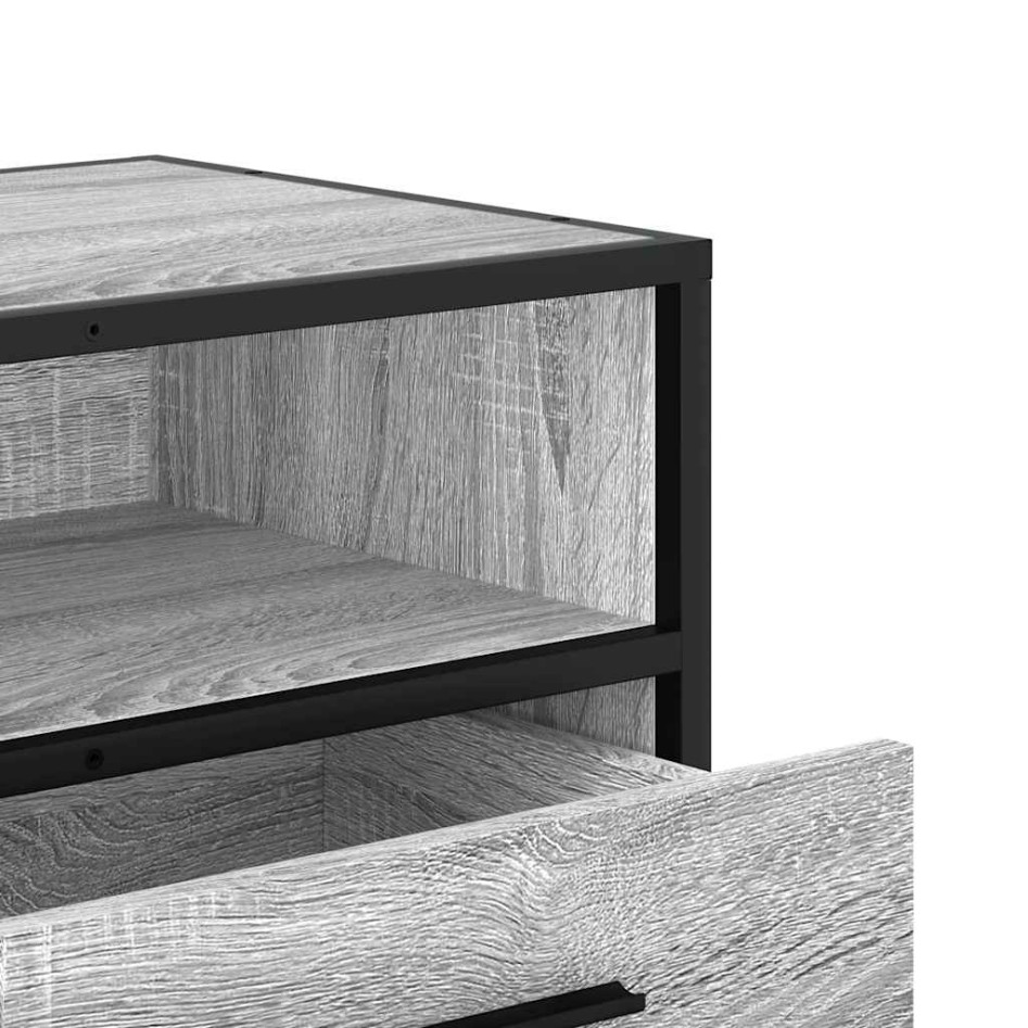 Mueble TV metal y madera ingeniería gris Sonoma 100x34,5x40
