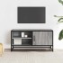 Mueble TV madera ingeniería y metal roble ahumado 80x34,5x40