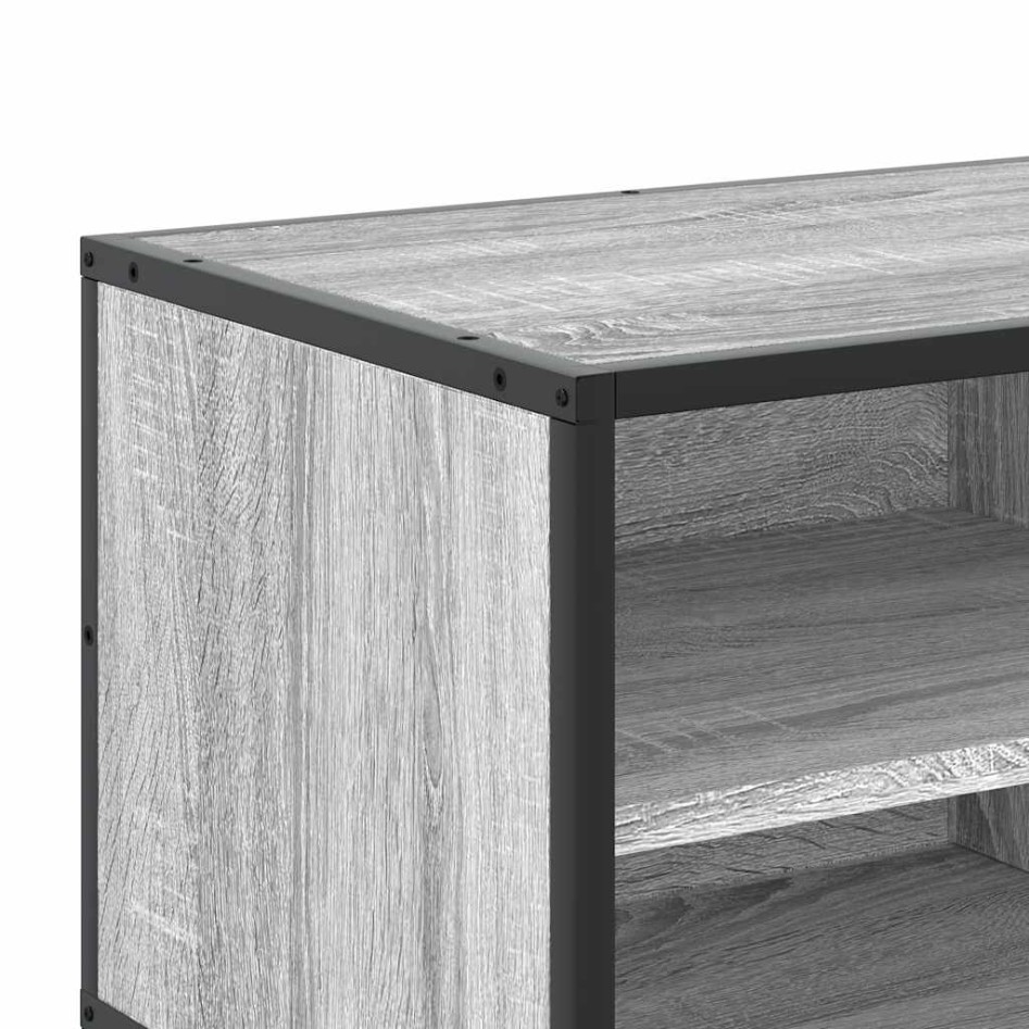 Mueble TV madera ingeniería y metal roble ahumado 80x34,5x40