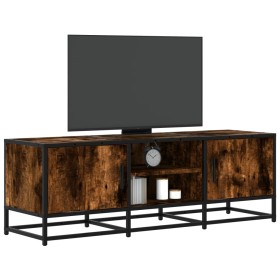 Mueble TV metal y madera ingeniería roble humo 120x35x41