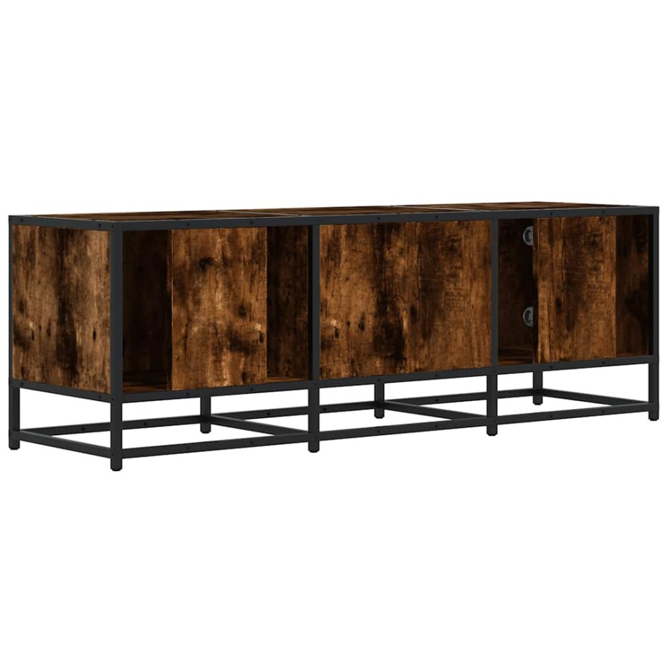 Mueble TV metal y madera ingeniería roble humo 120x35x41