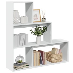 Librería divisora 3 niveles madera blanca 123x29x123
