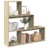 Librería divisora 3 niveles madera roble Sonoma 123x29x123