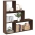 Librería divisora 3 niveles madera marrón roble 123x29x123