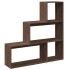 Librería divisora 3 niveles madera marrón roble 123x29x123