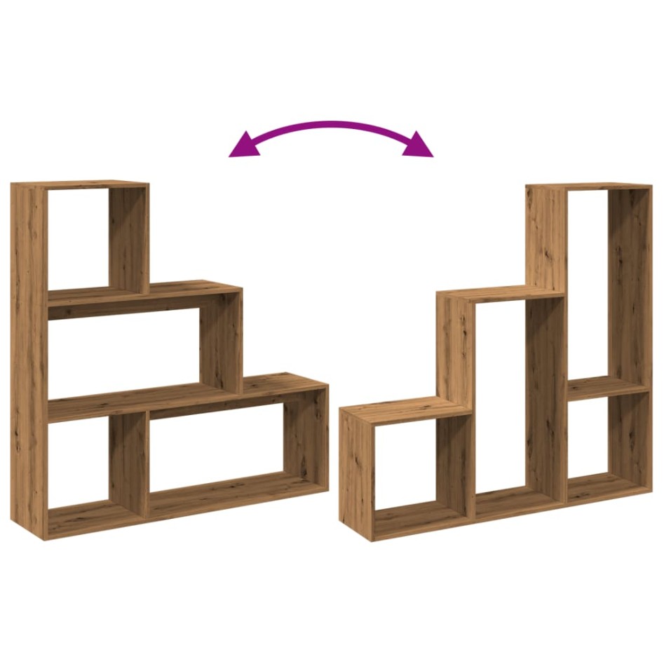 Librería divisora 4 niveles madera roble artisan 123x29x123