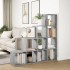 Librería divisora 4 niveles madera gris 131,5x29x131,5