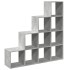Librería divisora 4 niveles madera gris 131,5x29x131,5