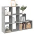 Librería divisora 3 niveles madera gris 137,5x29x103,5