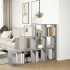 Librería divisora 3 niveles madera gris 137,5x29x103,5
