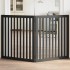 Puerta para perros plegable 2 paneles madera álamo negra 160