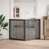 Puerta para perros plegable 2 paneles madera álamo negra 160