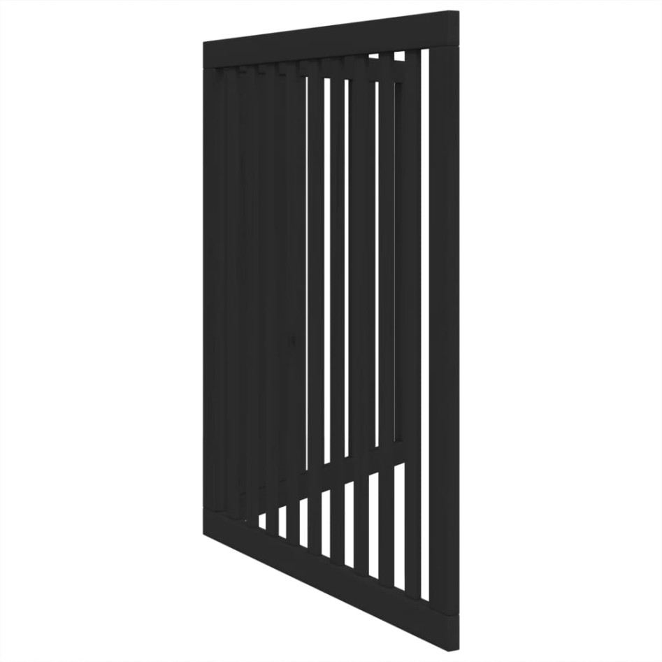 Puerta para perros plegable 2 paneles madera álamo negra 160