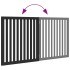 Puerta para perros plegable 2 paneles madera álamo negra 160