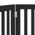 Puerta para perros plegable 2 paneles madera álamo negra 160