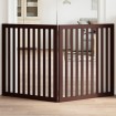 Puerta para perros plegable 2 paneles madera álamo marrón 160cm