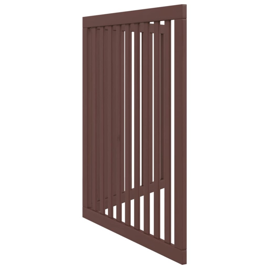 Puerta para perros plegable 2 paneles madera álamo marrón