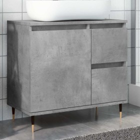 Armario de baño madera contrachapada gris hormigón 65x33x60