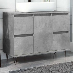 Mueble de baño madera de ingeniería gris hormigón 80x33x60