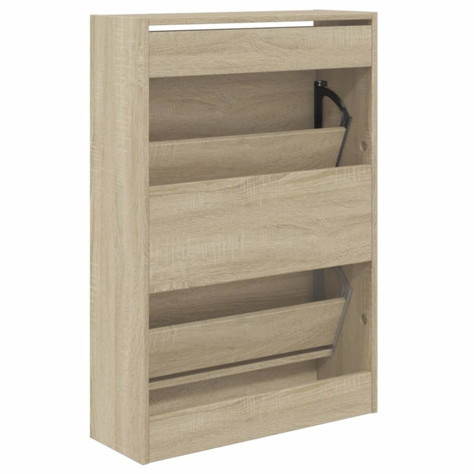 Zapatero de madera de ingeniería roble Sonoma 60x21x87,5